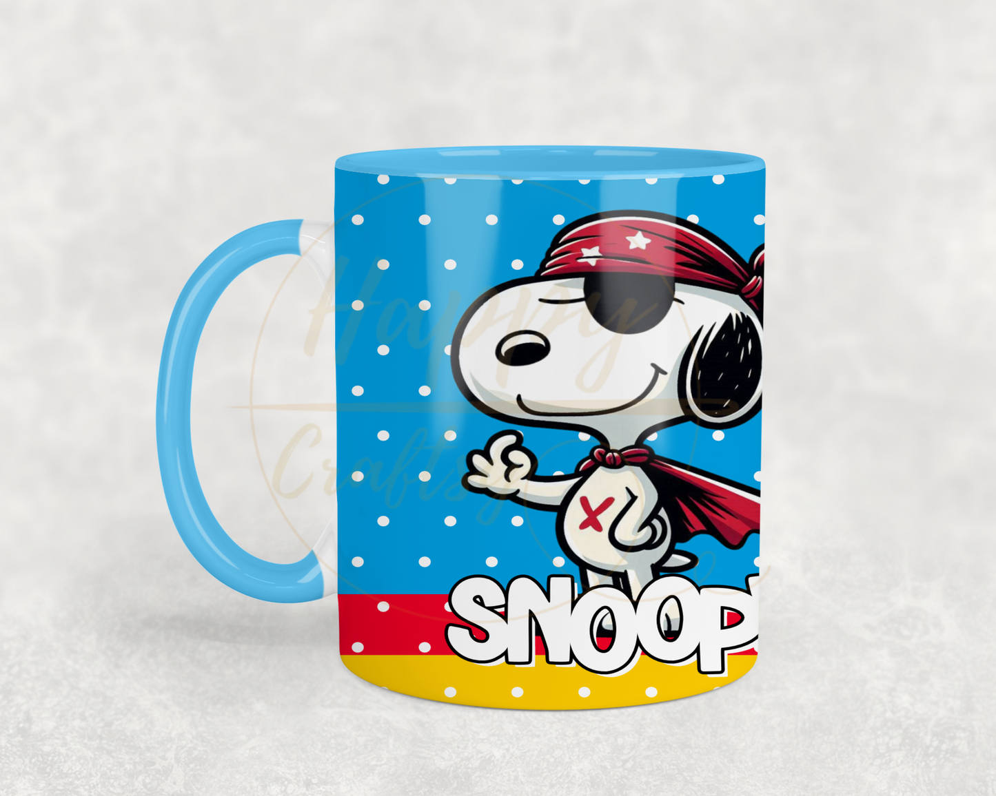 Retro Pirate Super Hero-487 Mugs - 487-11OZ-Light Blue