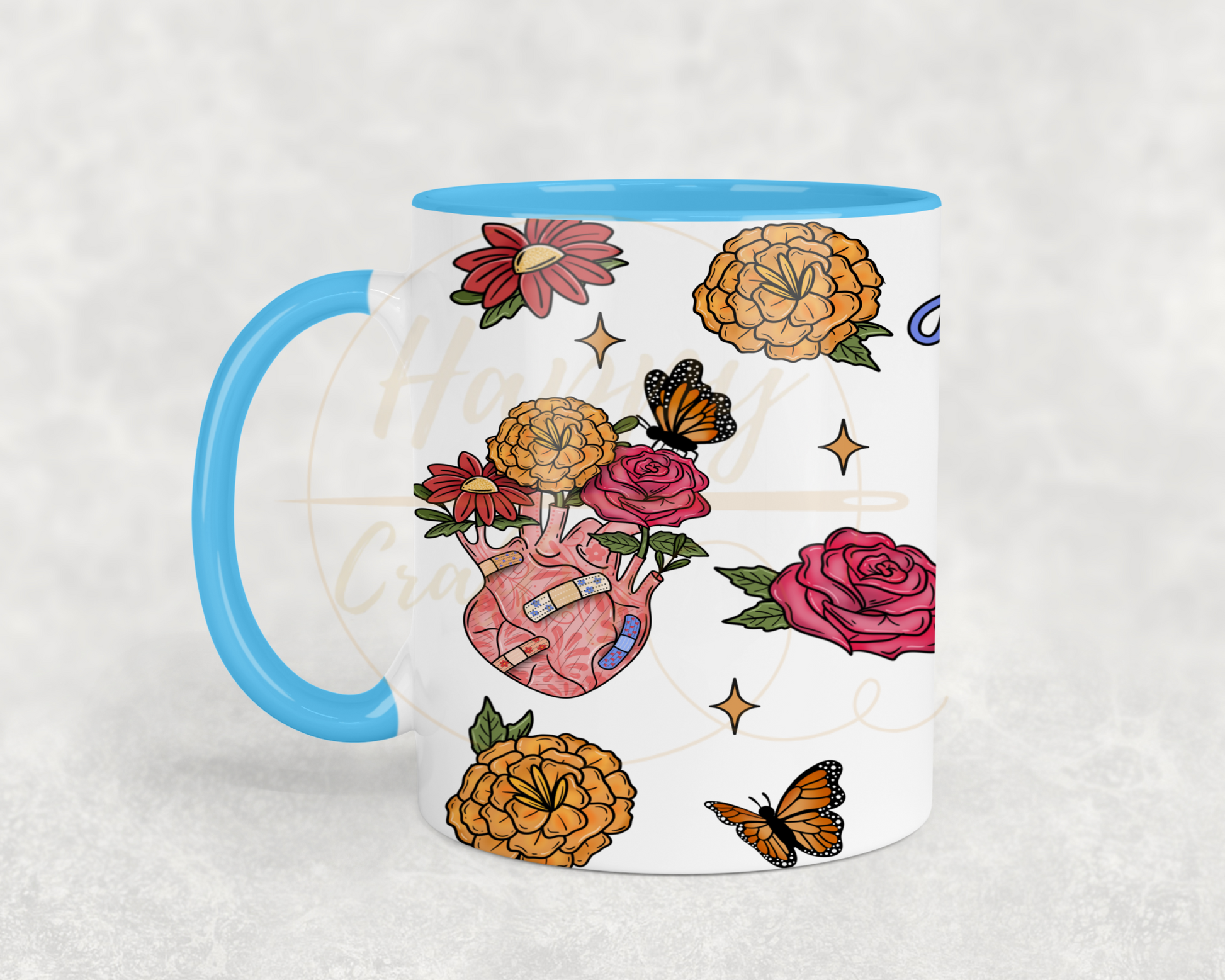 Aguanta Corazon-504 Mugs - 504-11OZ-Light Blue