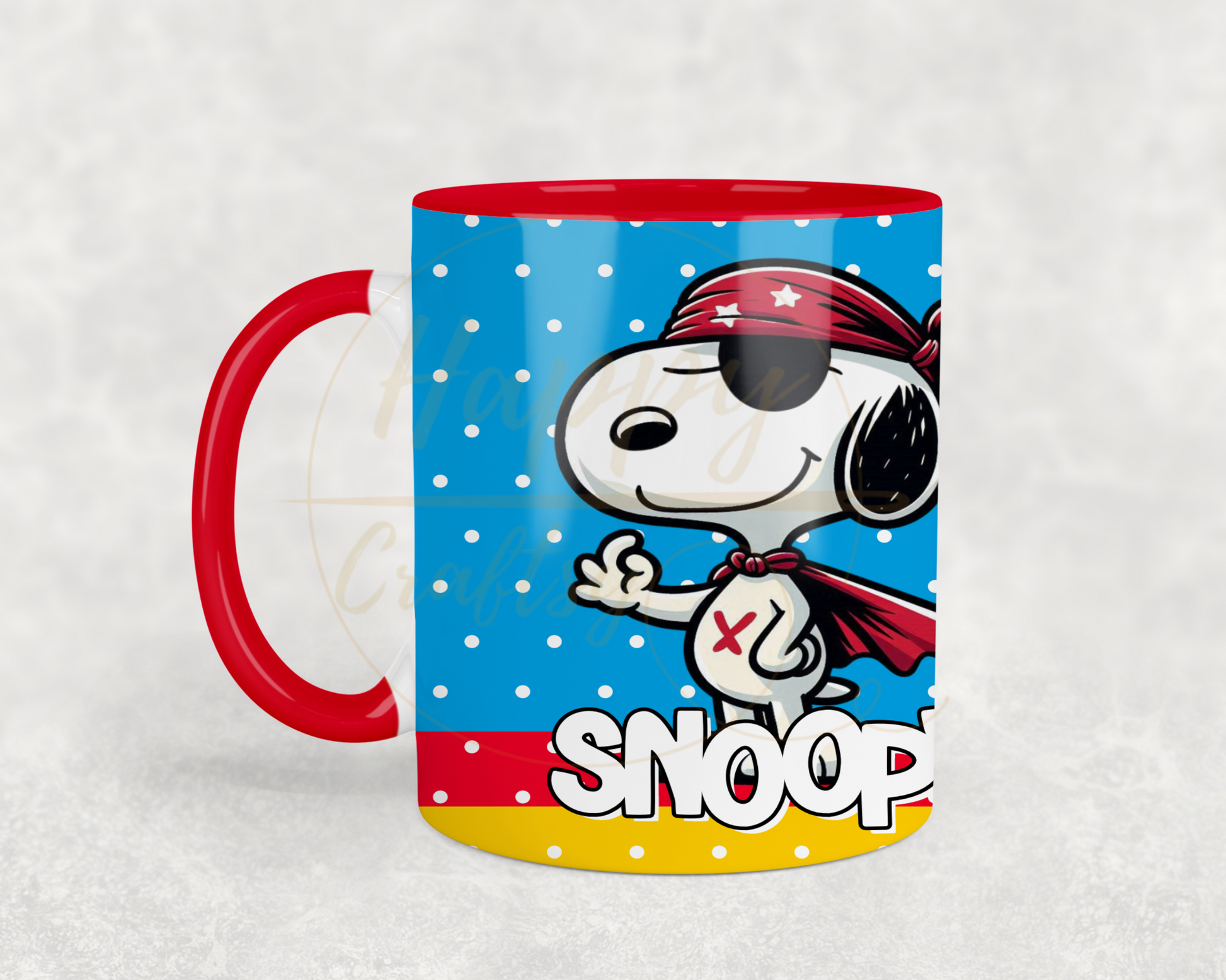 Retro Pirate Super Hero-487 Mugs - 487-11OZ-Red
