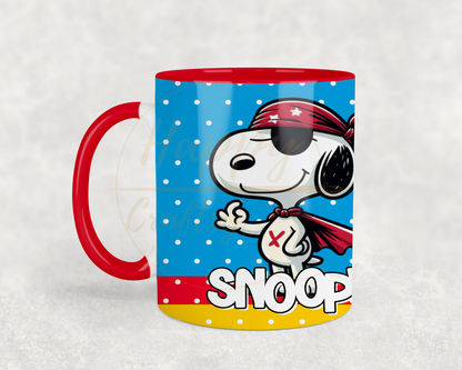 Retro Pirate Super Hero-487 Mugs - 487-11OZ-Red