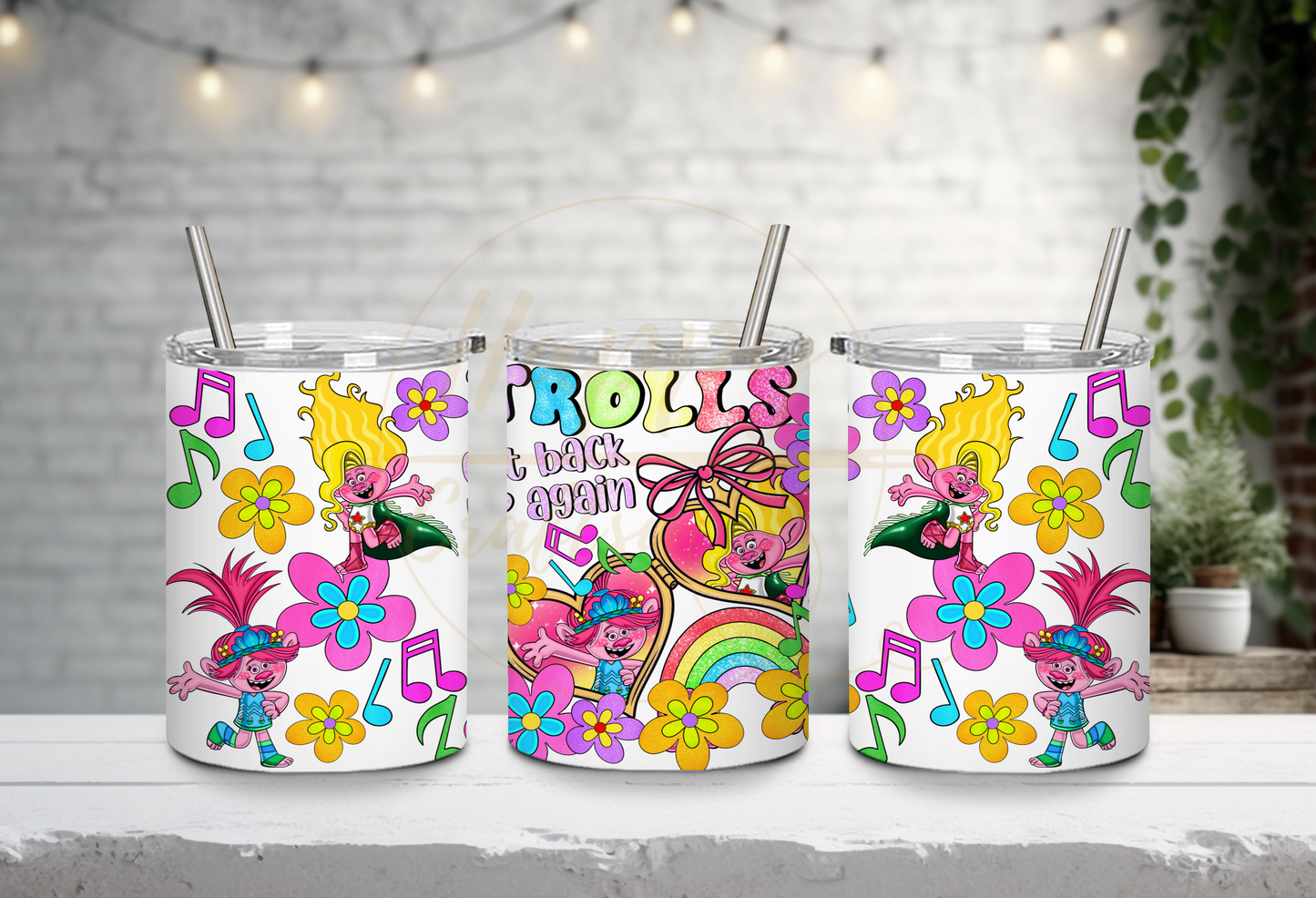 Colorful Flower Party Crew-539 Tumbler - 539-10OZ-White