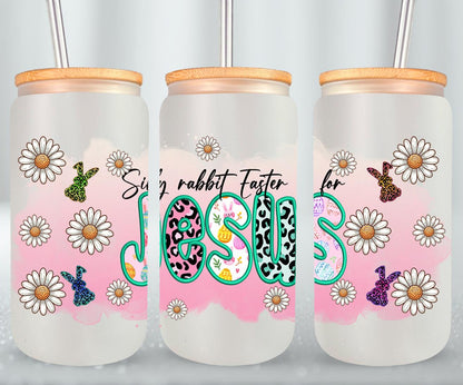 Silly Rabbit Easter Is For Jesus-10449 - glass can