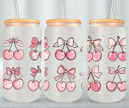 Pink Bow-9994 - glass can