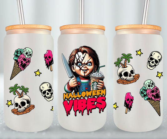 Halloween Vibes - glass can