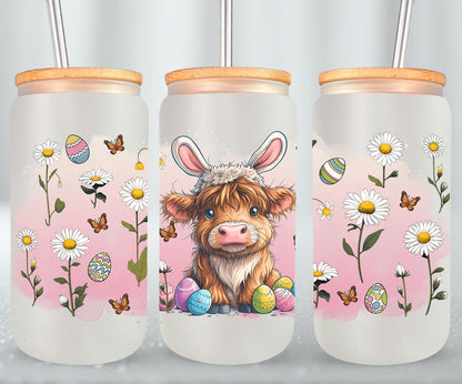 Highland Cow Easter-10403 - glass can