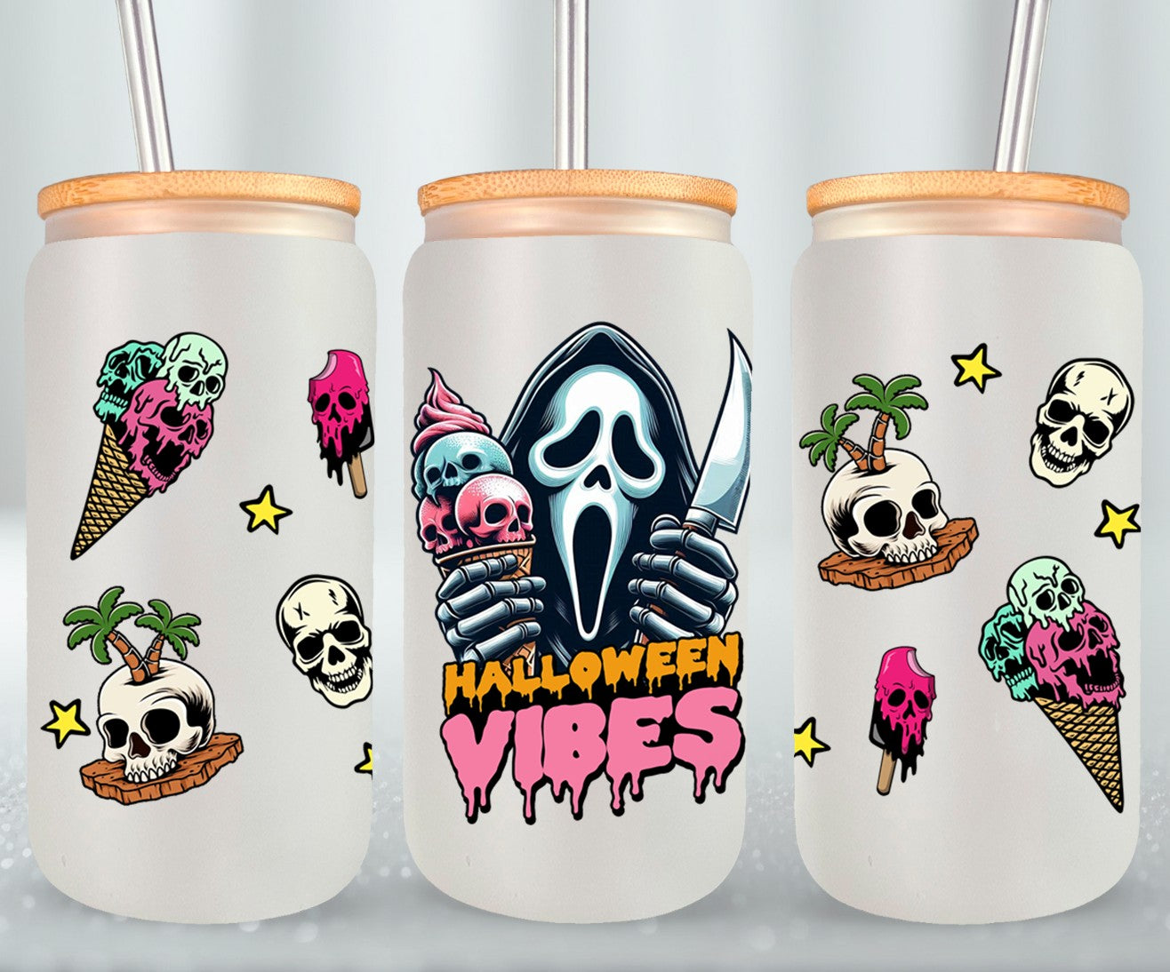 Halloween Vibes - glass can