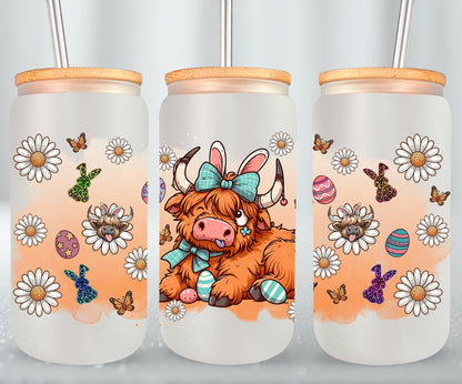 Highland Cow Easter-10371 - glass can