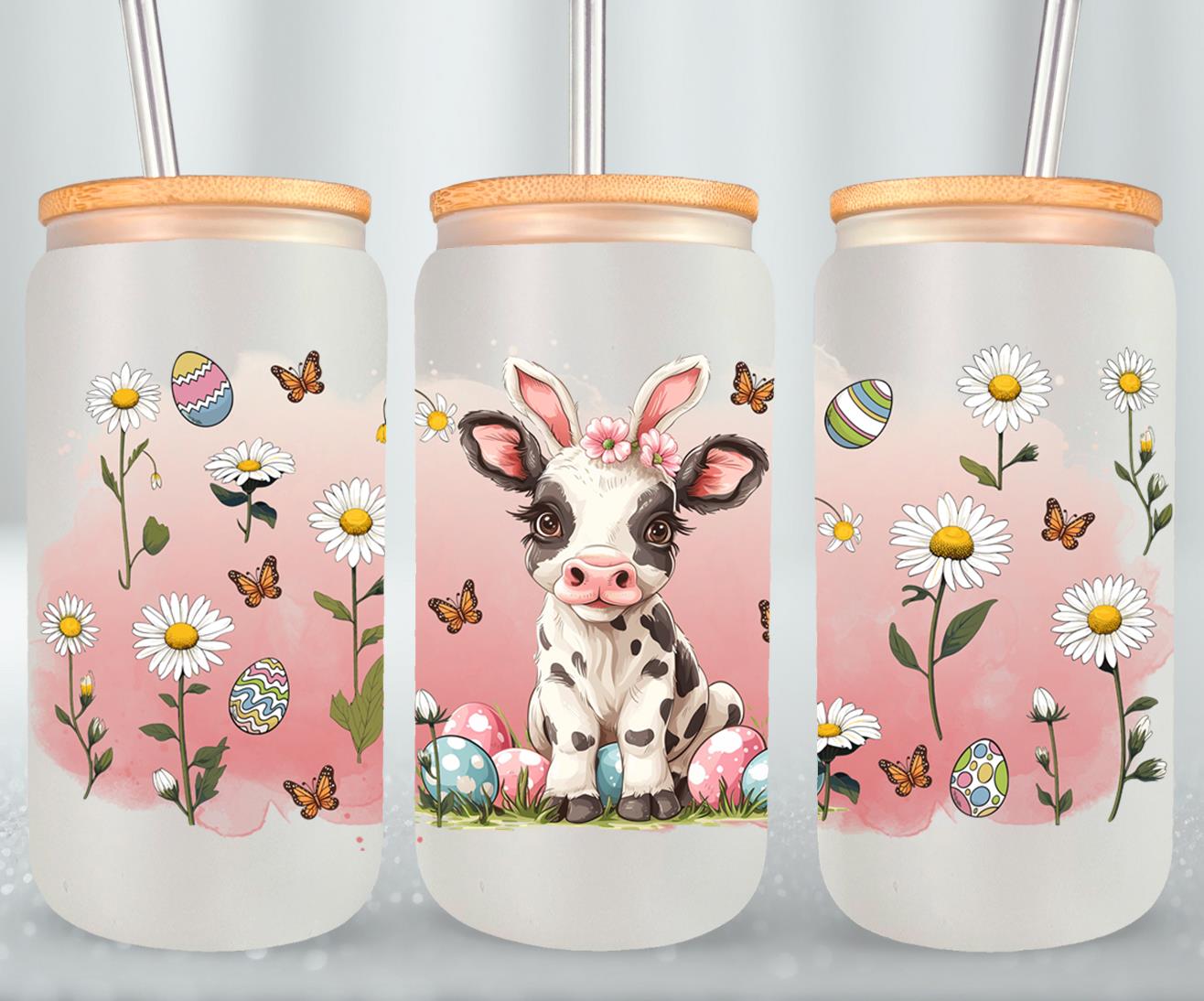 Cow Easter Day-10317 - glass can