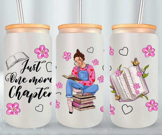 Just One More Chapter with Girl - glass can