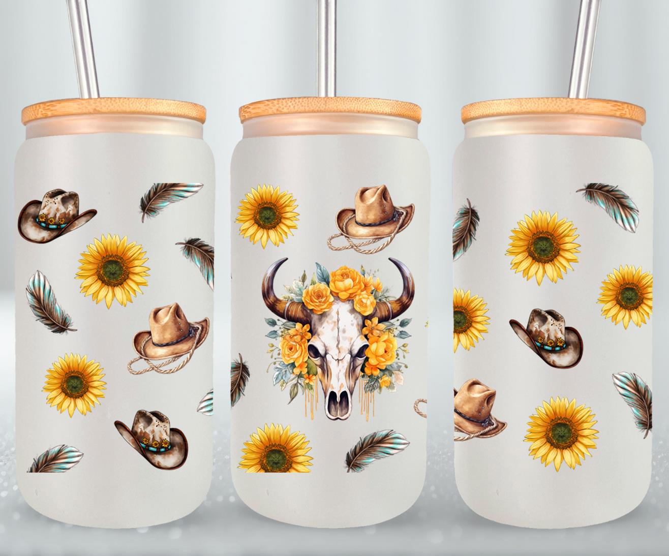 Cow Boy1-10468 - glass can