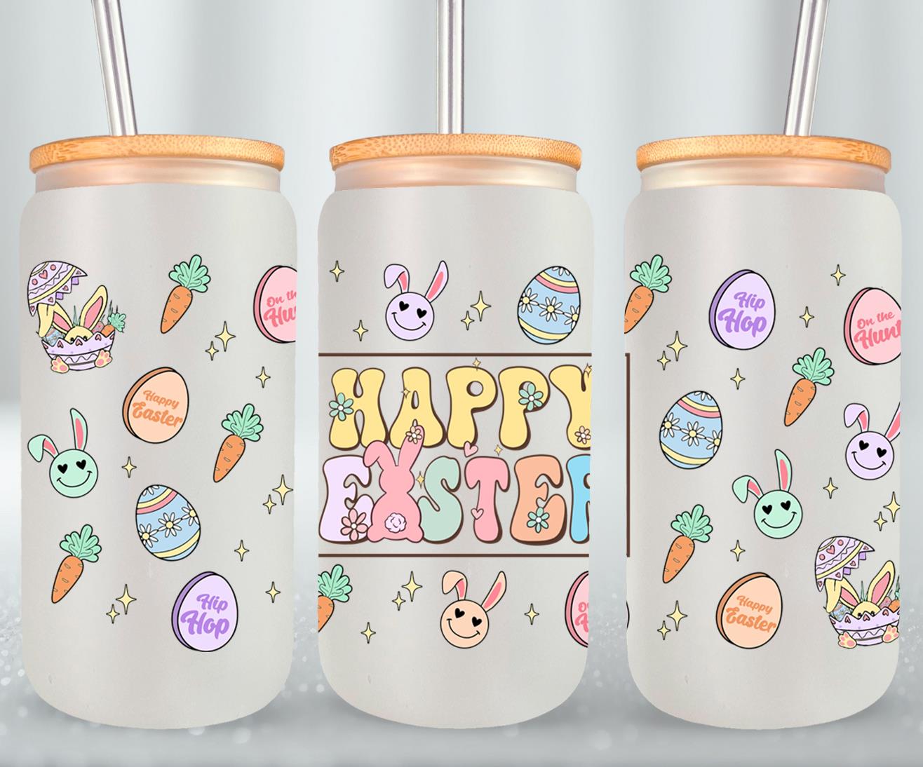Happy Easter-10360 - glass can