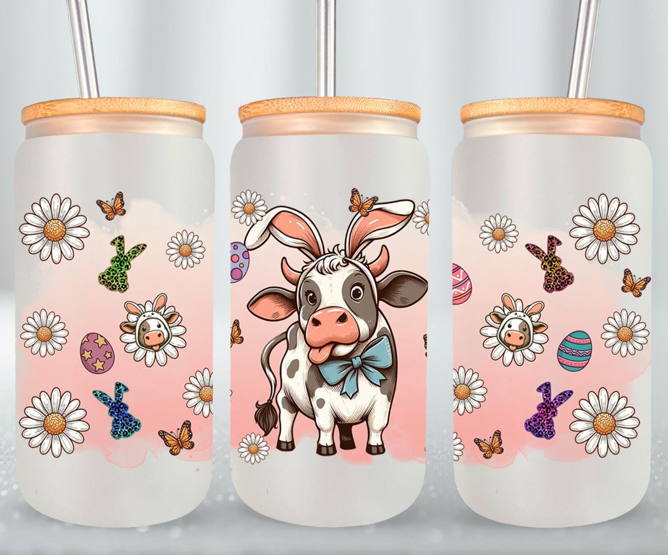 Cow Easter Day-10301 - glass can