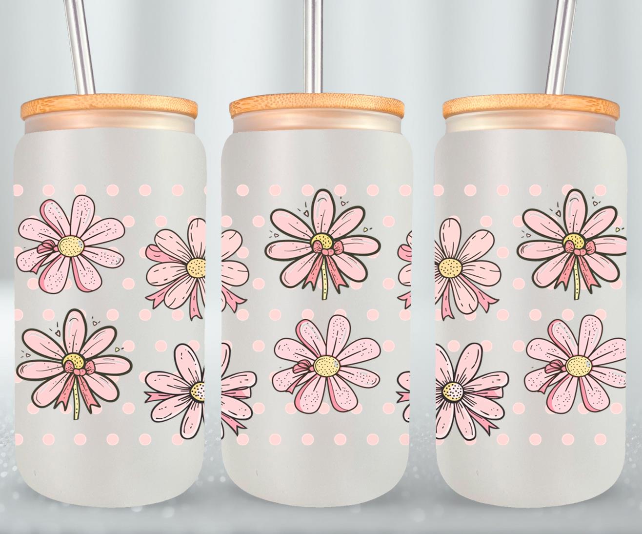 Pink Bow-9991 - glass can