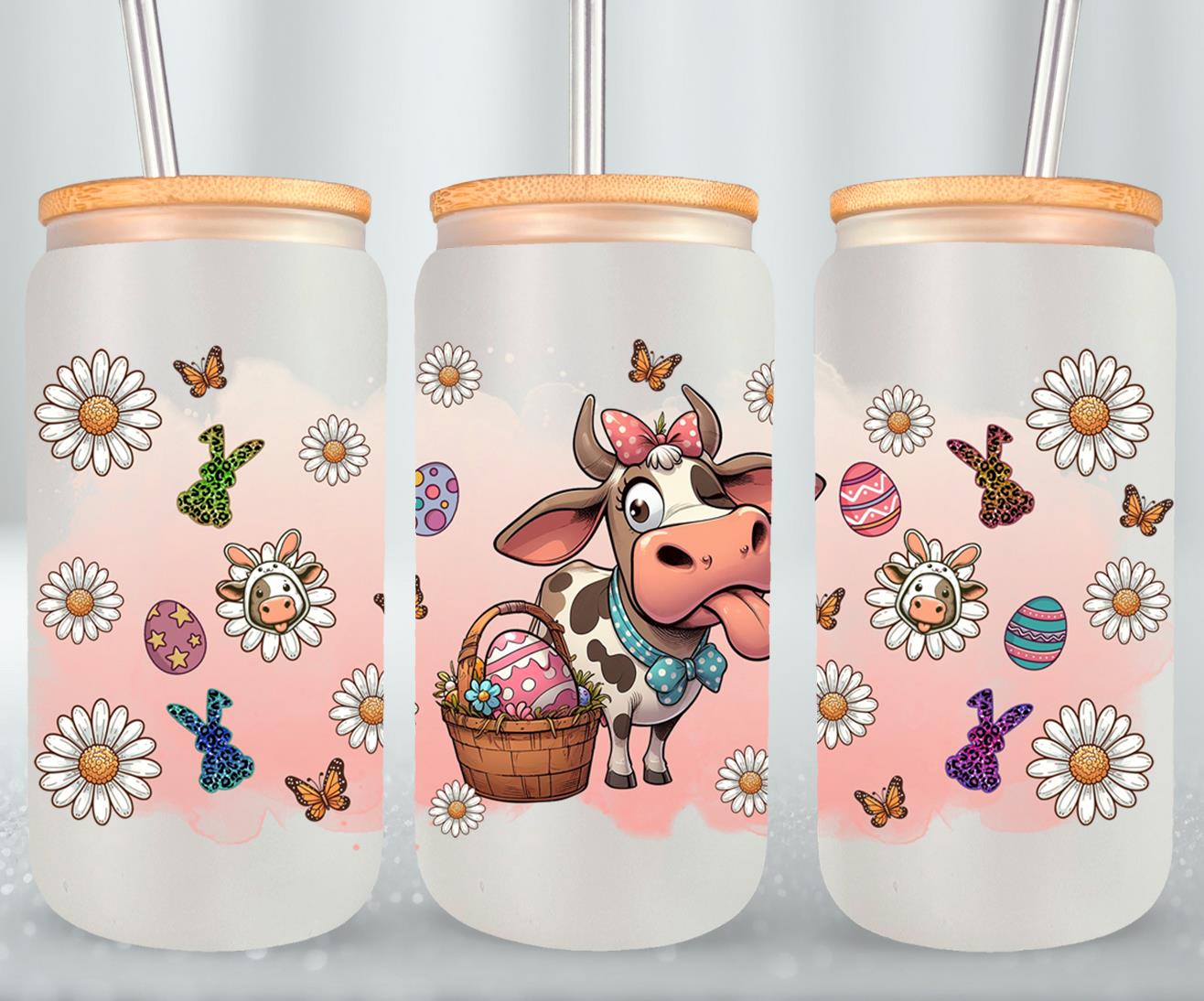 Cow Easter Day-10311 - glass can