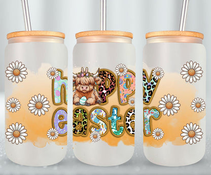 Highland Cow Easter-10395 - glass can