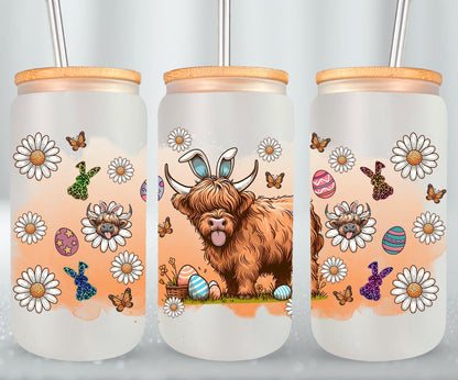 Highland Cow Easter-10376 - glass can