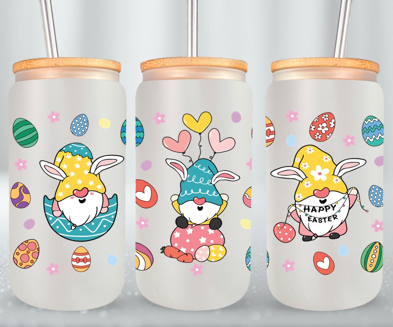 Easter Gnomeo-10326 - glass can