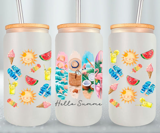 Hello  summer-10663 - glass can