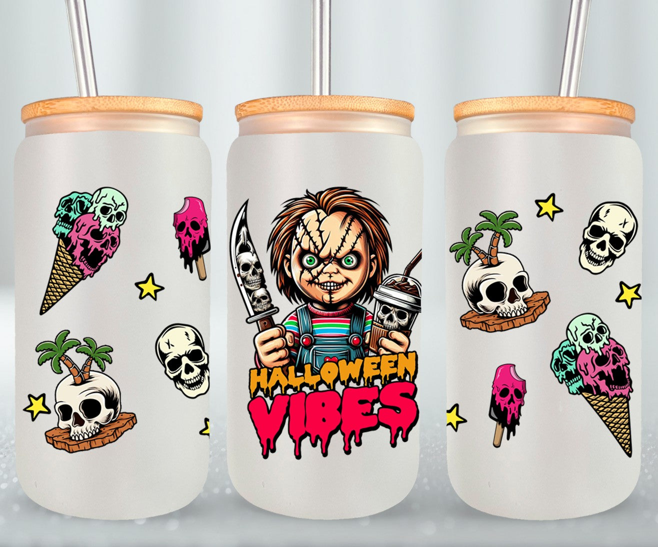 Halloween Vibes - glass can