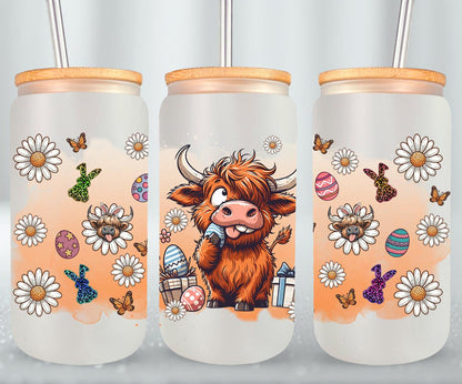 Highland Cow Easter-10384 - glass can