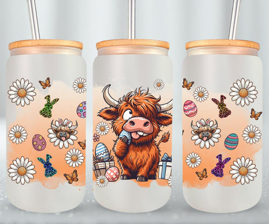 Highland Cow Easter-10384 - glass can