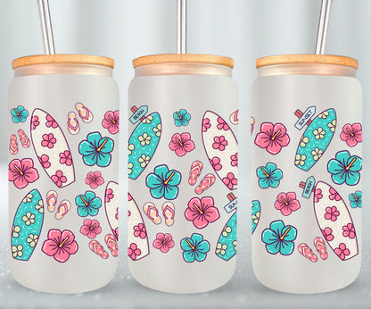 Surfboards Flip Flops Hibiscos-10691 - glass can