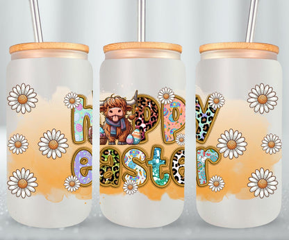 Highland Cow Easter-10396 - glass can