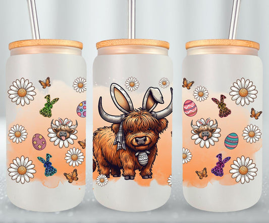 Highland Cow Easter-10381 - glass can