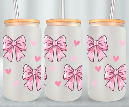 Pink Bow-9988 - glass can