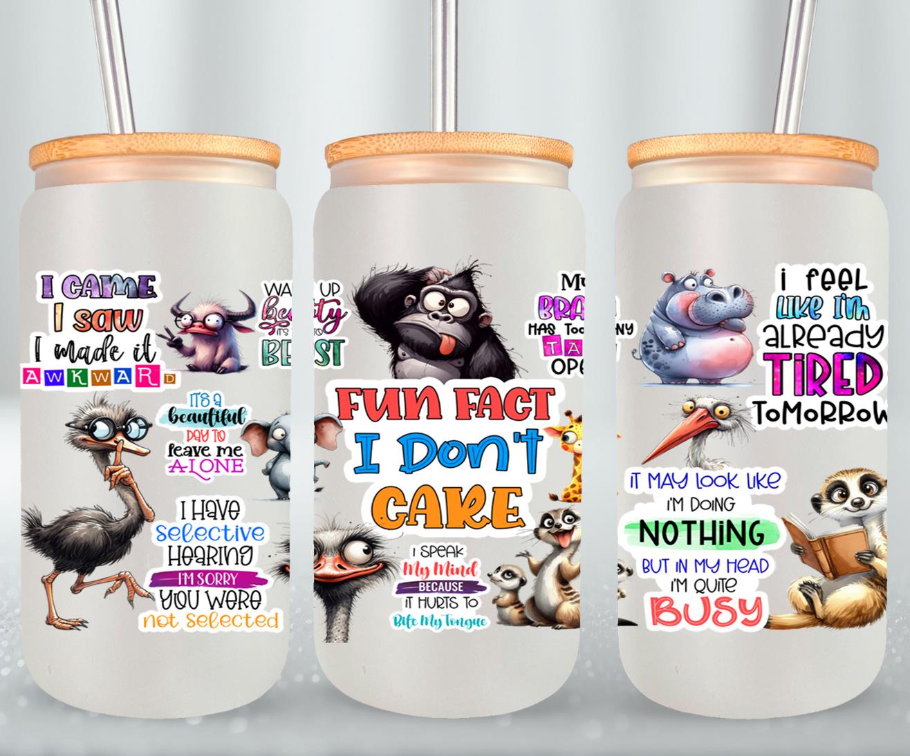 Fun Fact I Don?t Care-9889 - glass can