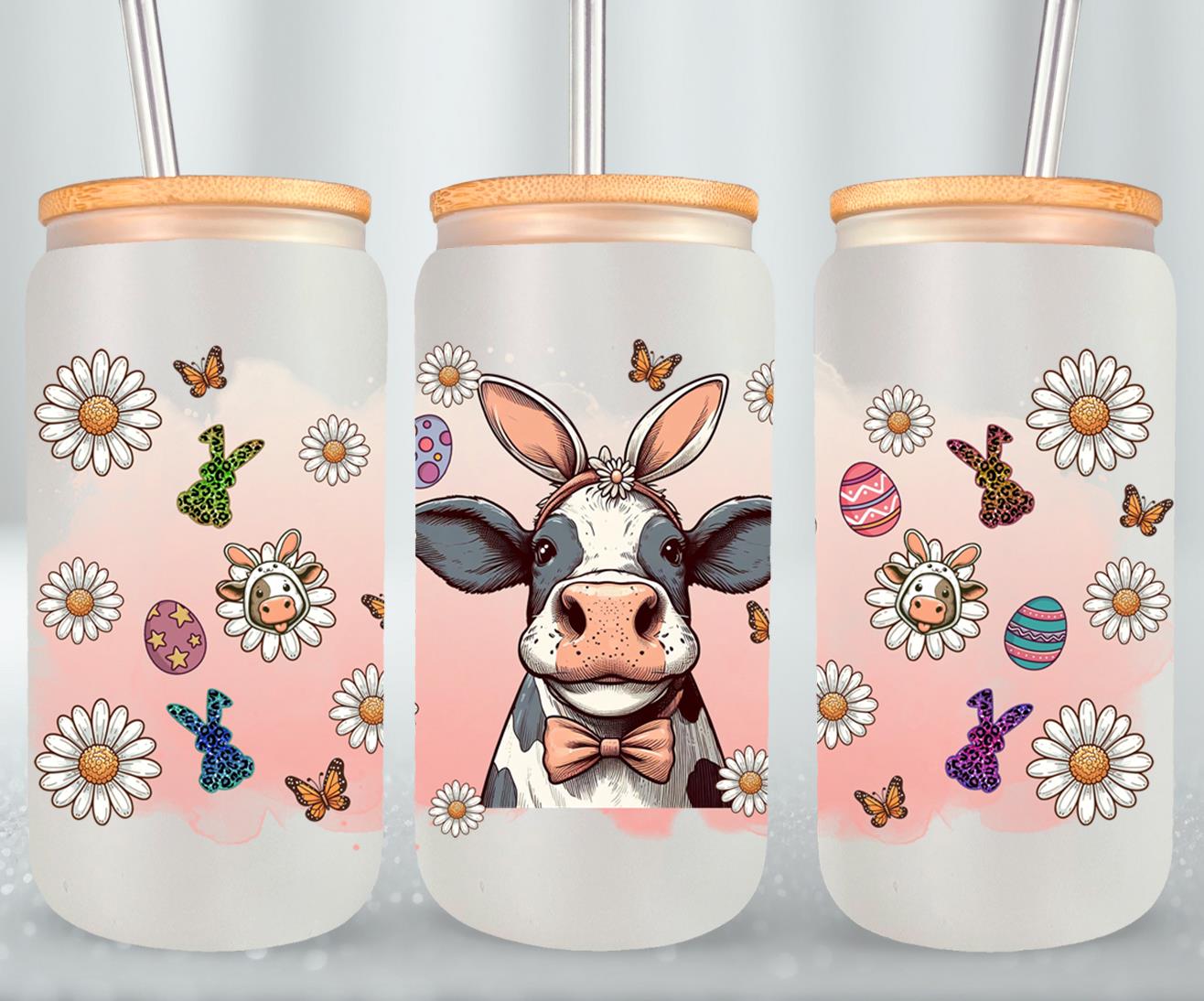 Cow Easter Day-10307 - glass can