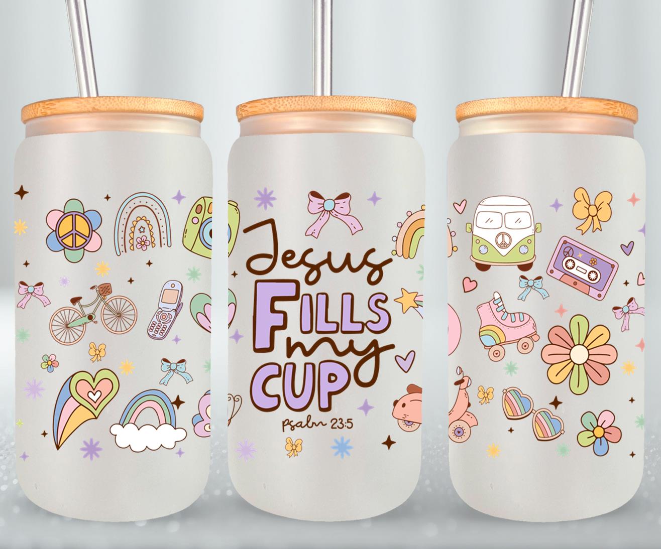 Jesus Fells My Cup-10209 - glass can