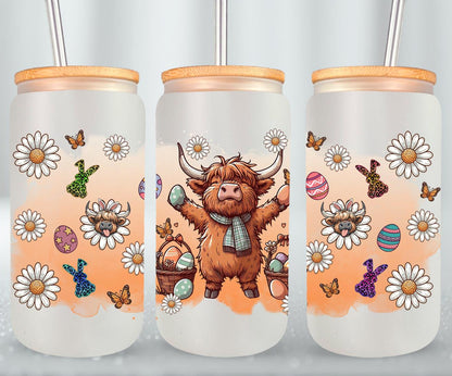 Highland Cow Easter-10389 - glass can