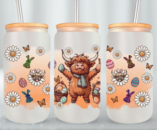 Highland Cow Easter-10389 - glass can