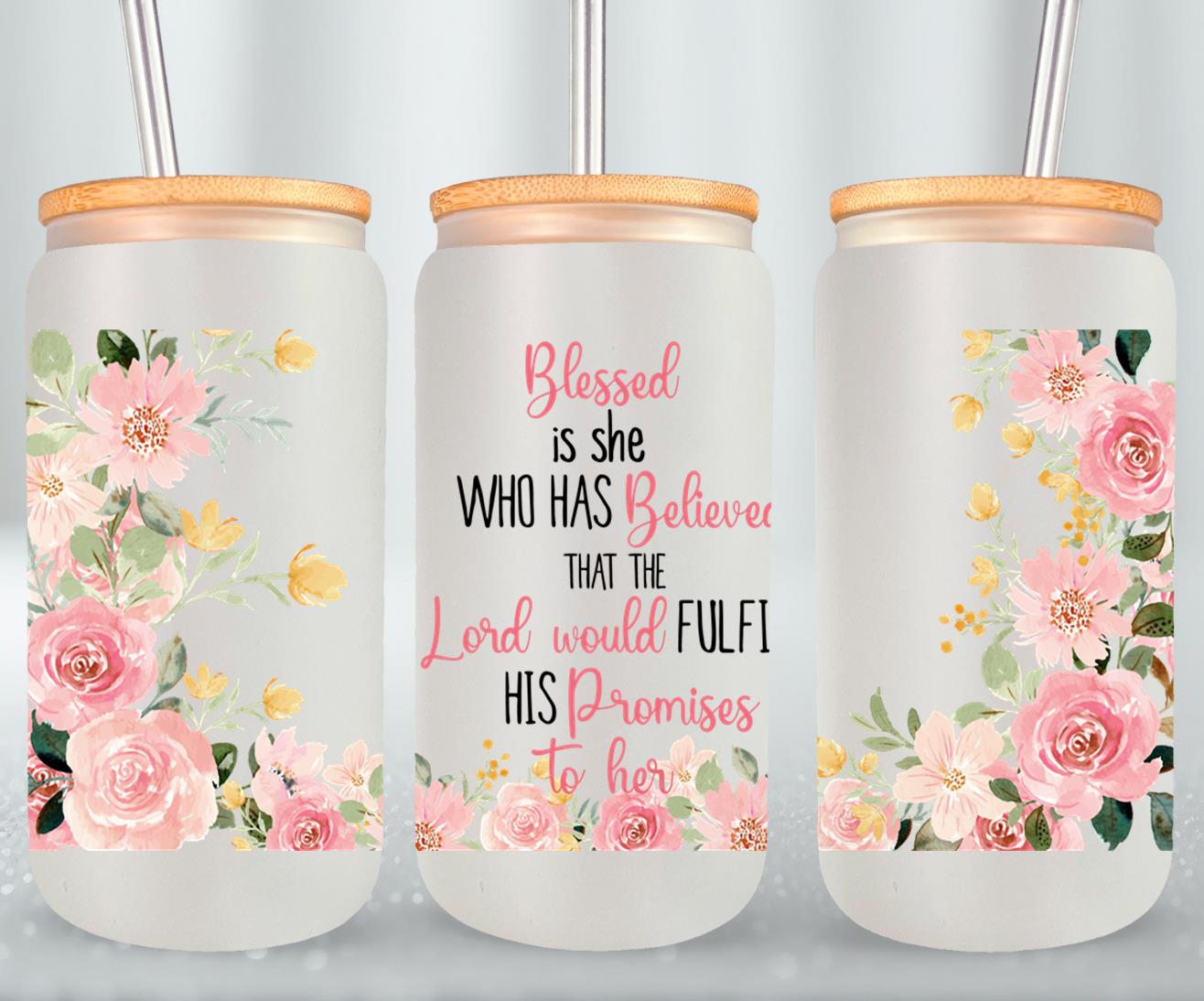 Blessed - glass can