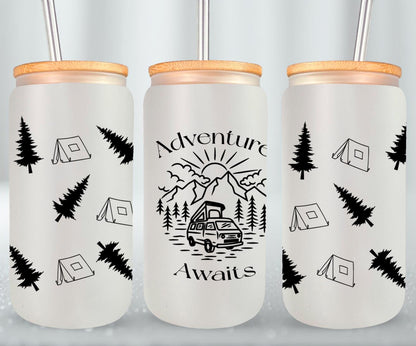 Adventure Camping - glass can