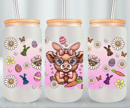 Highland Cow Easter-10377 - glass can