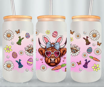 Highland Cow Easter-10399 - glass can