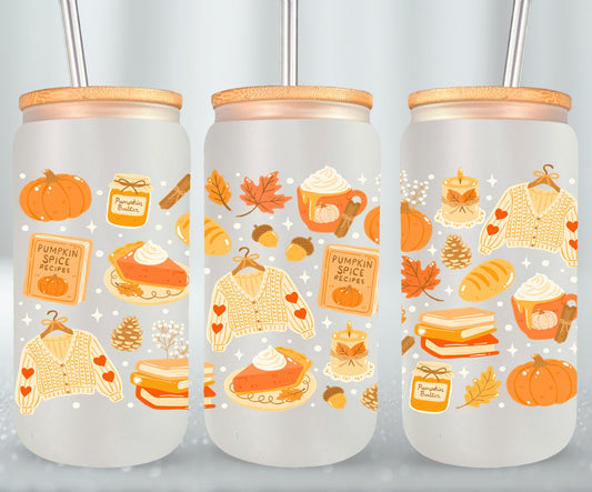 Autumn - glass can