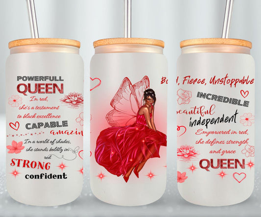 Bold Fierce Unstappable - glass can