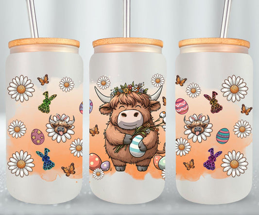 Highland Cow Easter-10387 - glass can