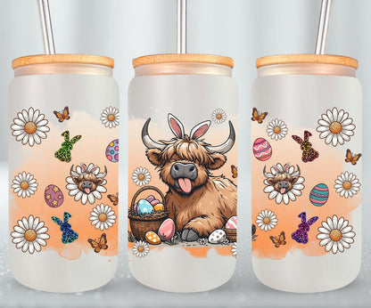 Highland Cow Easter-10383 - glass can