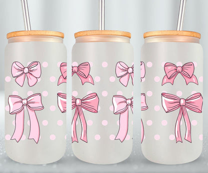 Pink Bow-9987 - glass can