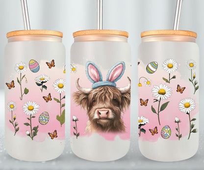 Highland Cow Easter-10370 - glass can