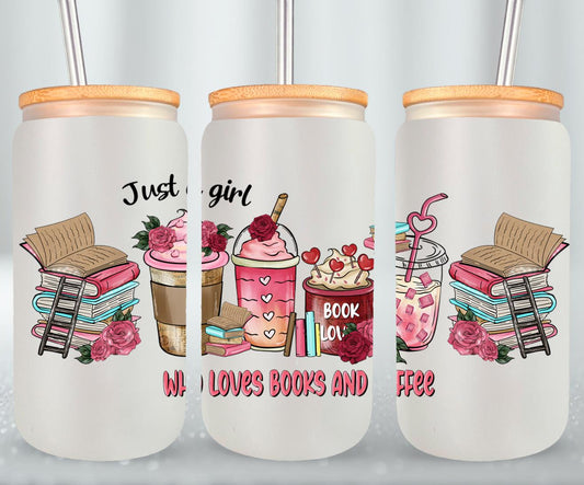 Who Loves Books and Coffee - glass can