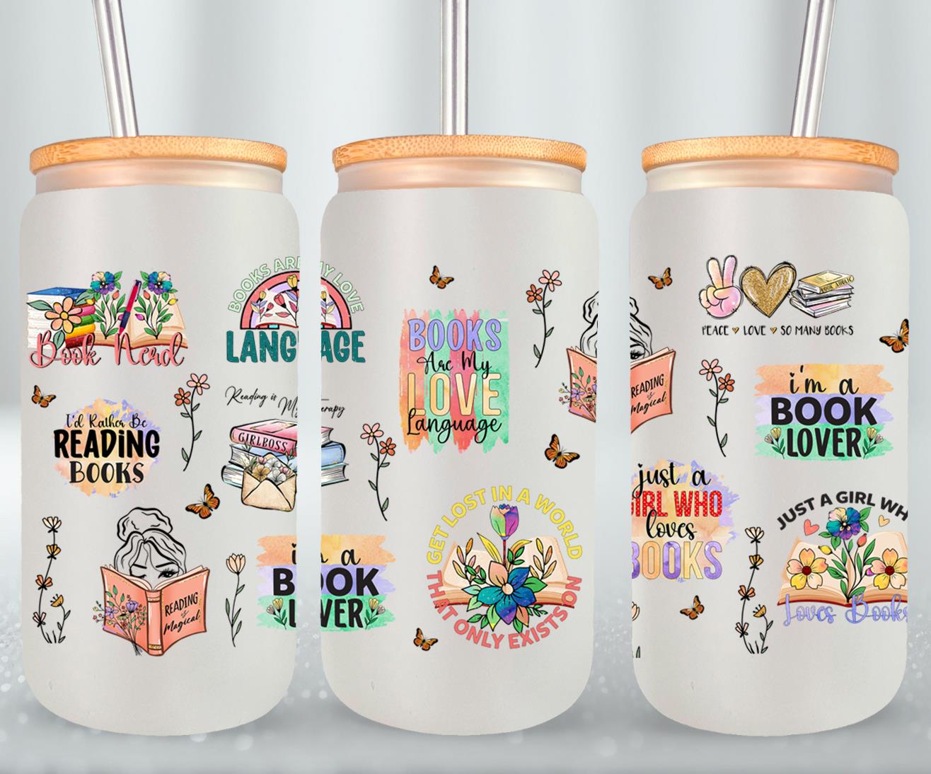 Books Are my Love Language-9972 - glass can