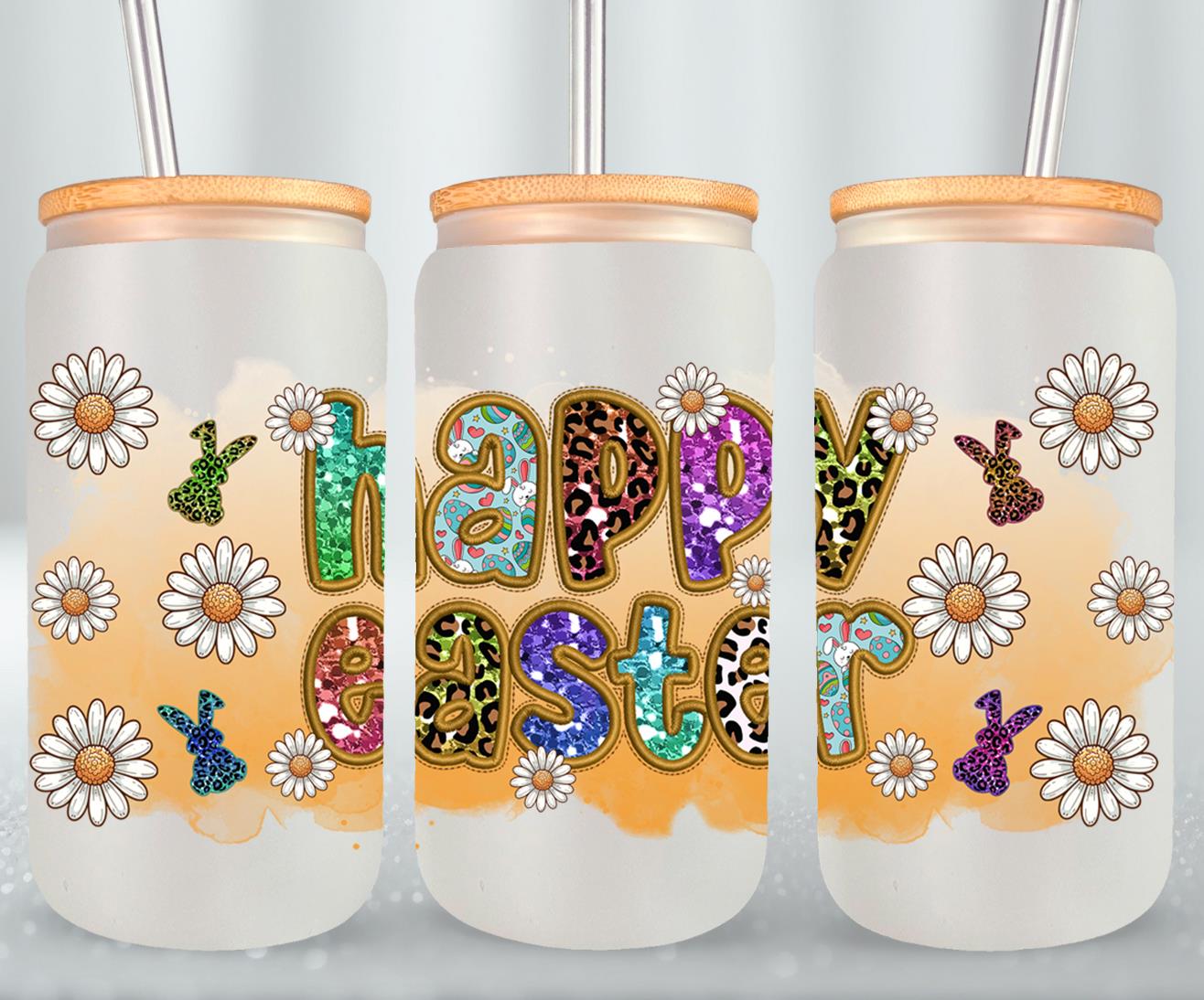 Happy Easter-10361 - glass can