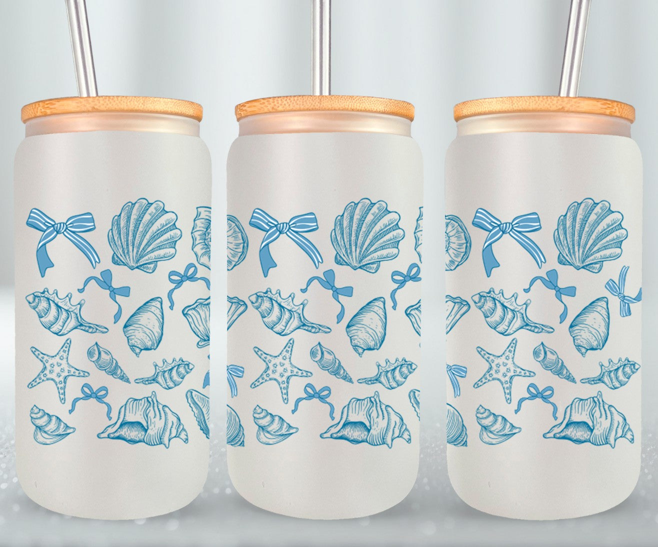 Coastal Sea Shells-10661 - glass can