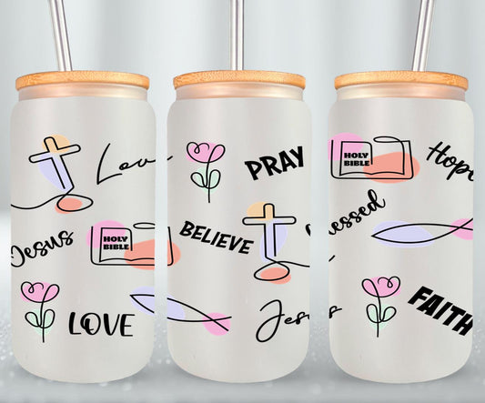 Jesus Love-10212 - glass can