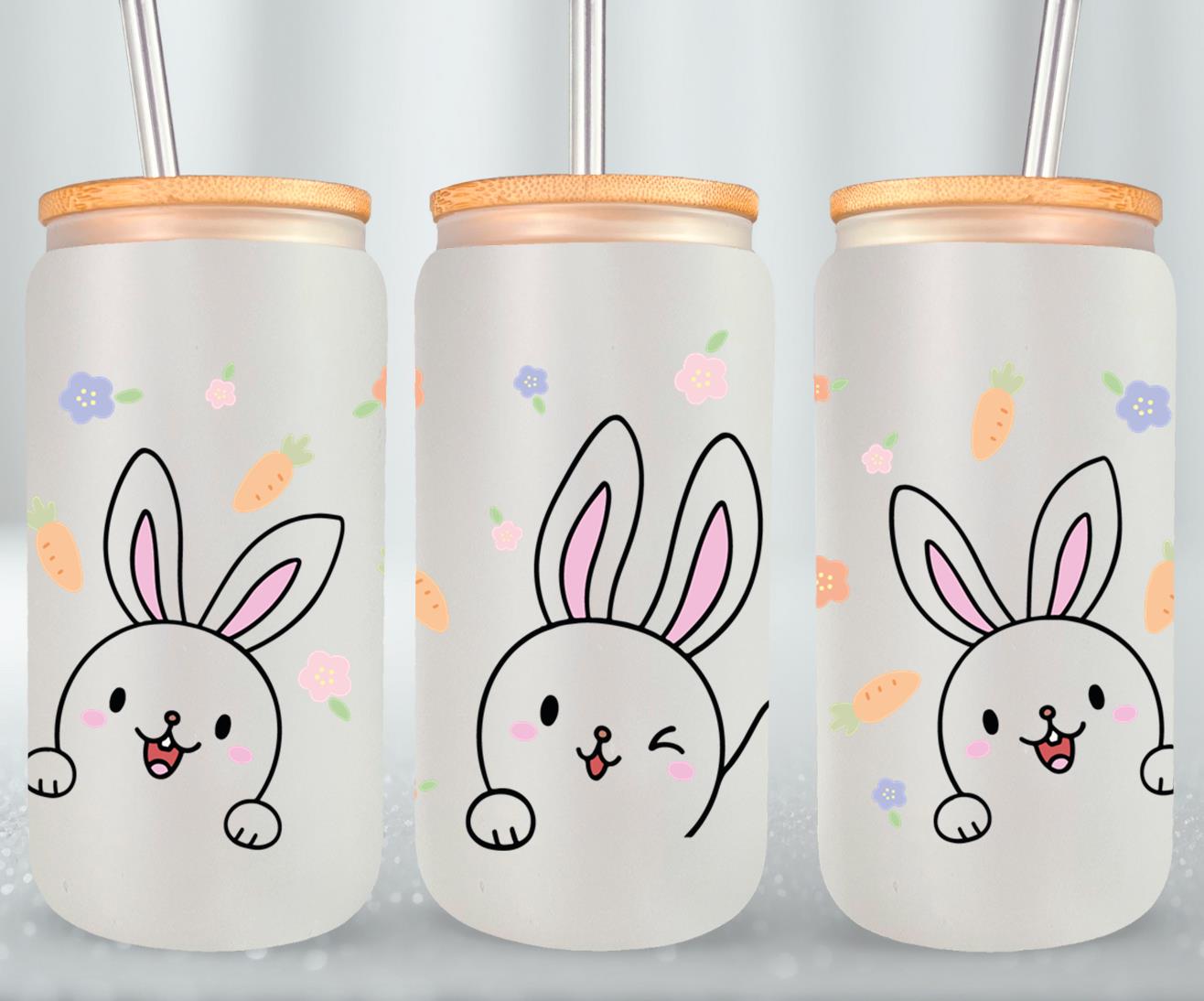 Happy Rabbit-10458 - glass can